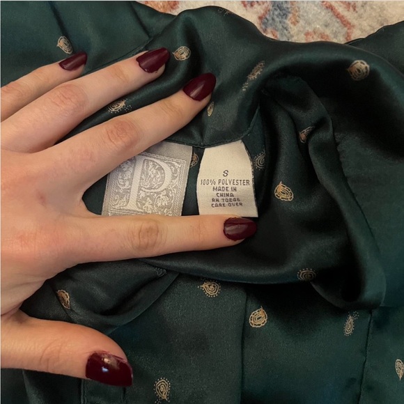 Vintage emerald green sleep shirt - Picture 3 of 3